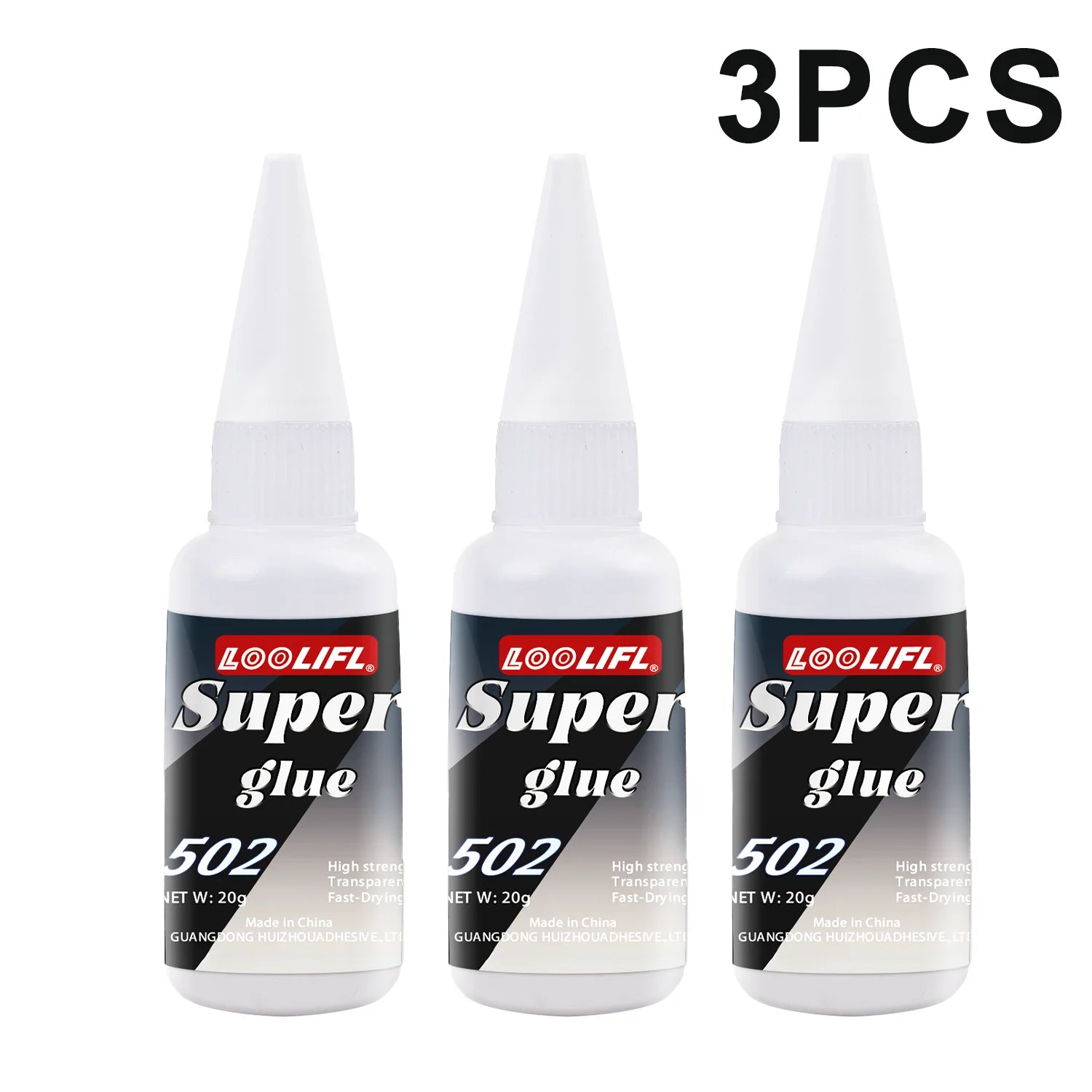 Loolifl, Best-Selling 1-25Pcs 502 Super Glue, Quick-Drying Cyanoacrylate Adhesive for Glass, Leather, Rubber, Wood, Metal, Strong Industrial Strength Glue