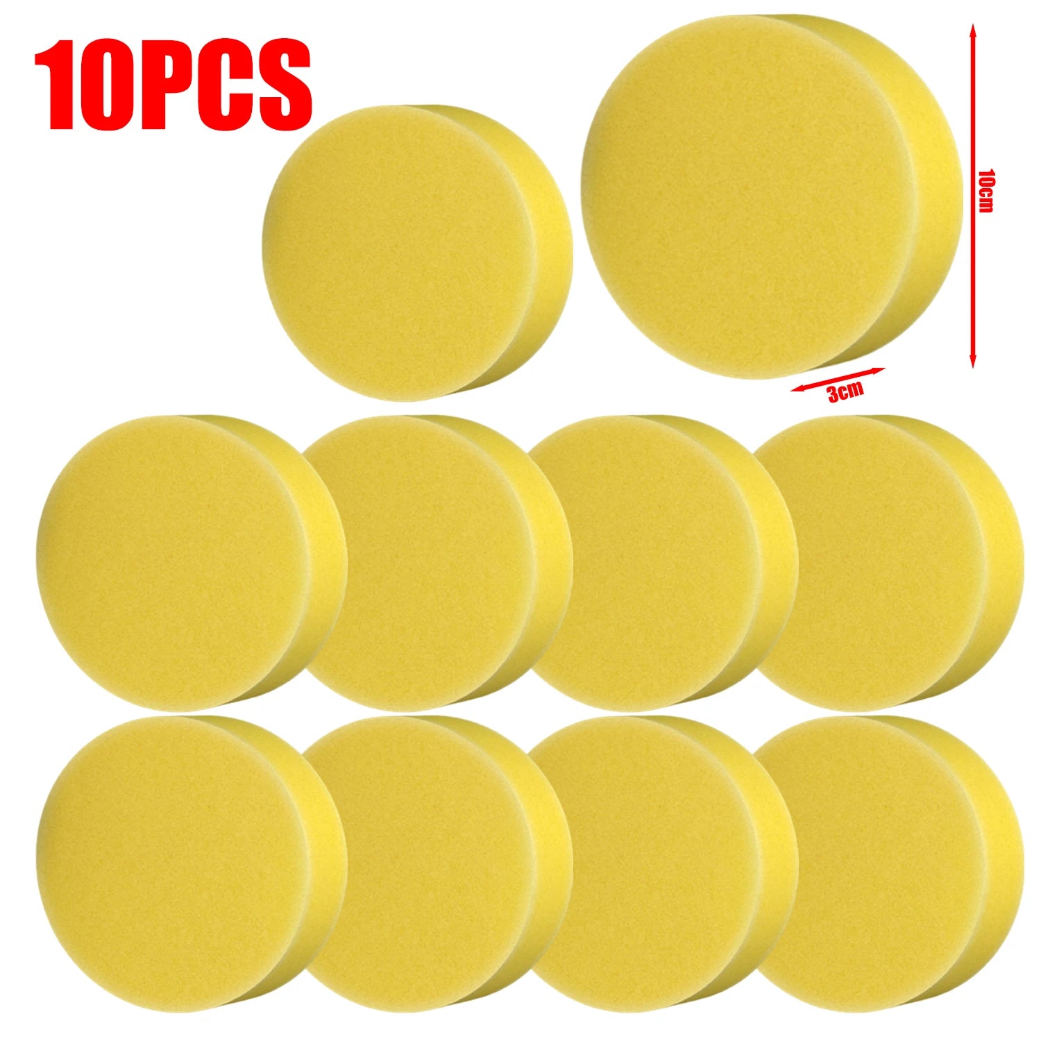 10pcs High-density Honeycomb Sponges Block Round Dedicated Waxing Encrypted Car Wash Sponge Block Dirt Removal Cleaning Tools