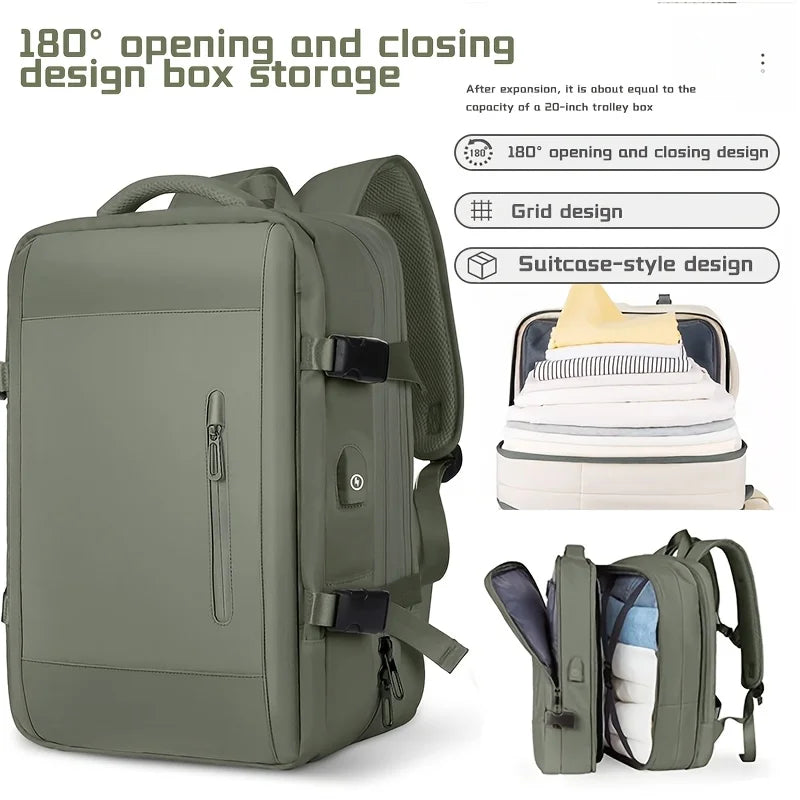 180 °   Box Opening Travel Backpack |   20-inch Luggage Level Capacity Business Laptop Bag