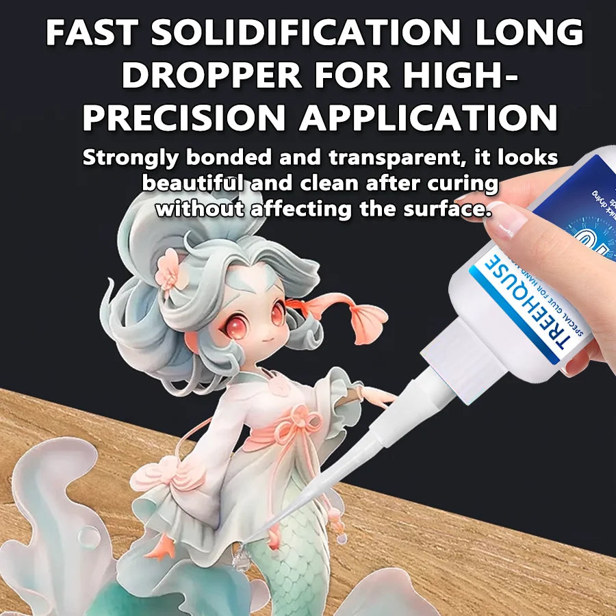 5Pcs Treehouse Handmade Special Glue, Fast Curing High Precision Long Dropper Transparent Adhesive for Model, DIY Crafts