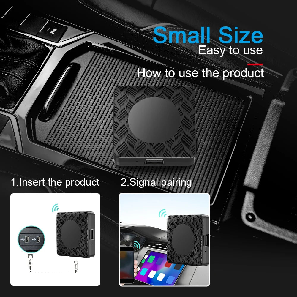 TrolinkTek Wireless CarPlay Adapter with OTA Upgrade Function, Continuously Optimize Compatibility, Solve Connection Delay and Disconnect Issues, Practical Wired to Wireless Carplay Gear for Daily Commute Driving