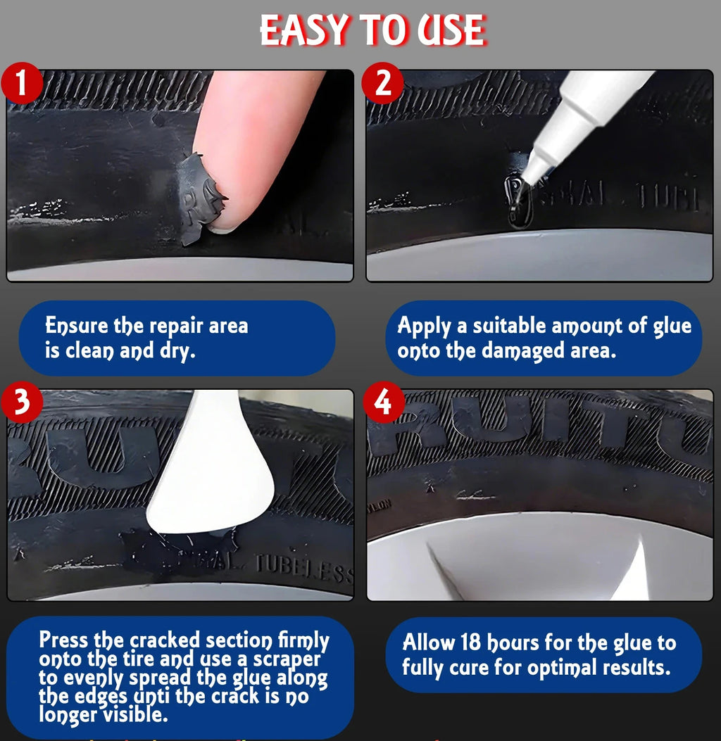 480 Black Automotive Sealing strip Repair Super Strong Glue Instant Quick-drying Black Cyanoacrylate Thick Adhesive Specially Formulated for Rubber, Leather, Tires, and Plastics Strong Bond Liquid Glue Tool With precis