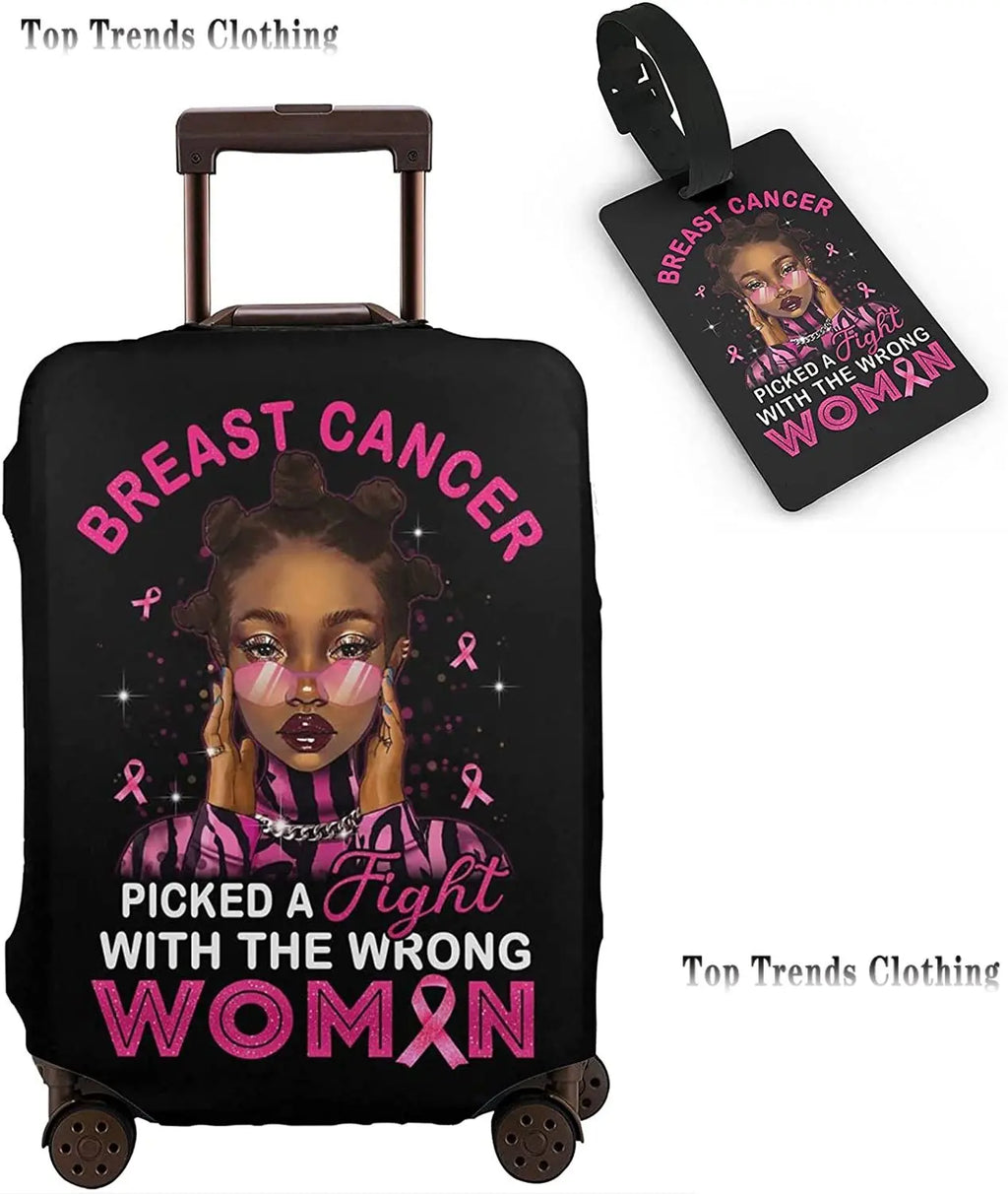 Travel Suitcase Protector African American Woman Elastic Protective Washable Luggage Cover With Concealed Zipper For 18-32 Inch