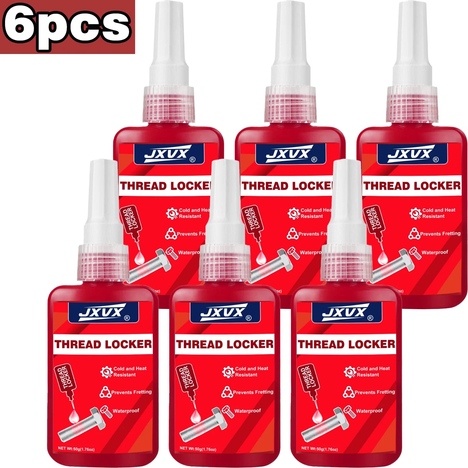 50mlRed Thread Locking Agent - a detachable metal thread locking adhesive used on nuts, bolts and fasteners to prevent loosening