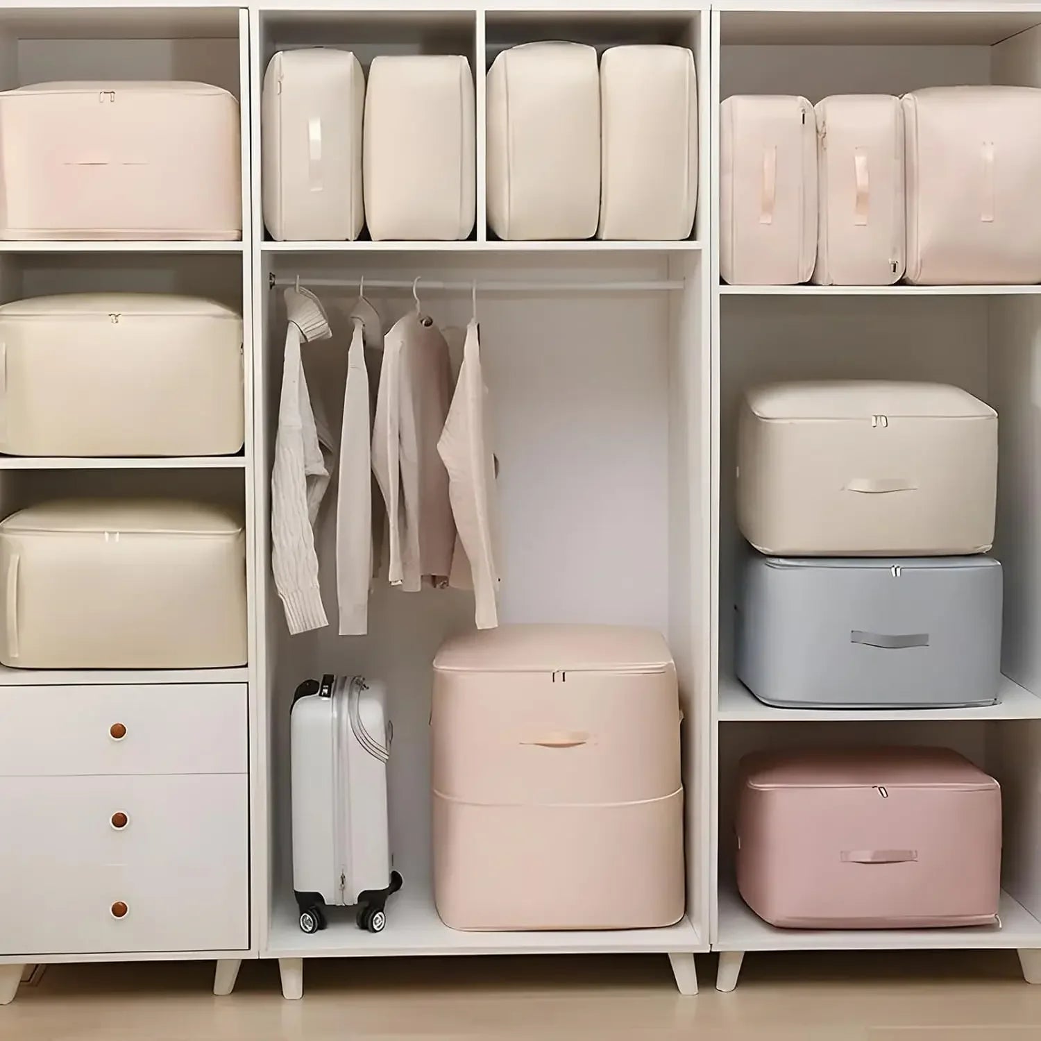 Large Compression Bag Quilt Clothes Closet Cabinet Organizer Storagepouch Ultra Space Saving Self Compression Organizer