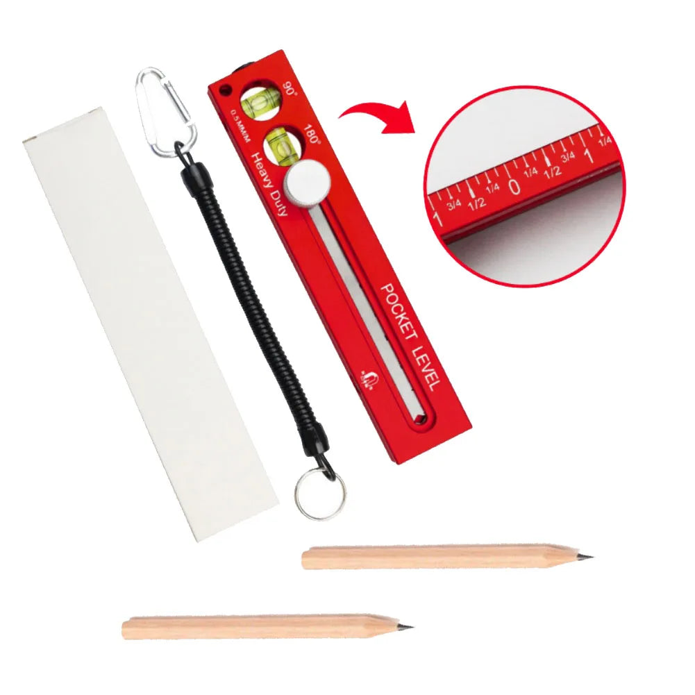 Precision Layout Ruler Made of Aluminum Alloy with Stainless Steel Rule and Clear Level Bubble for Straight Line Work