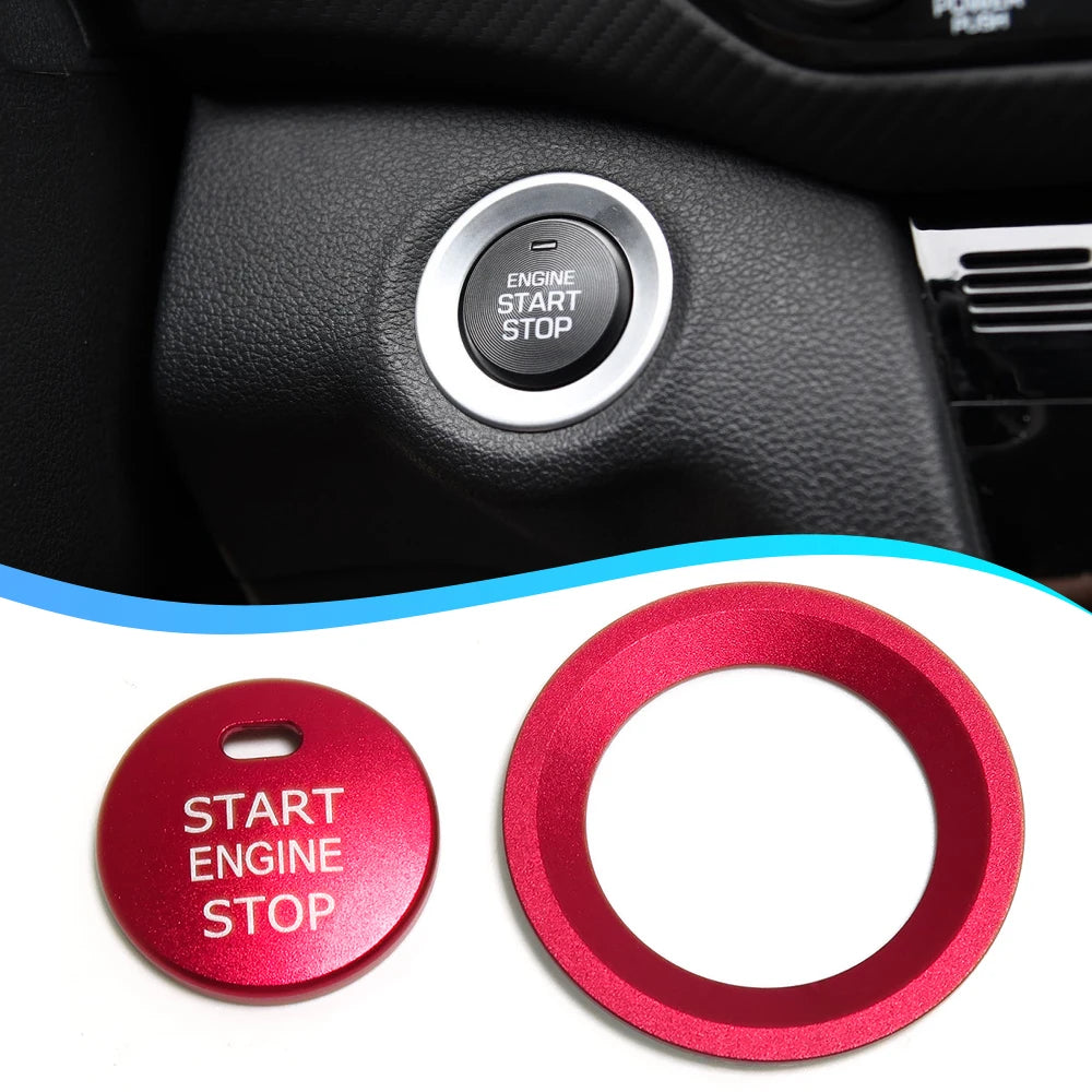 For Hyundai Elantra AD/Avante Car Interior Engine Start Stop Button Push Ring Cover Trim 2017-2020 For Hyundai I30 2017-2022