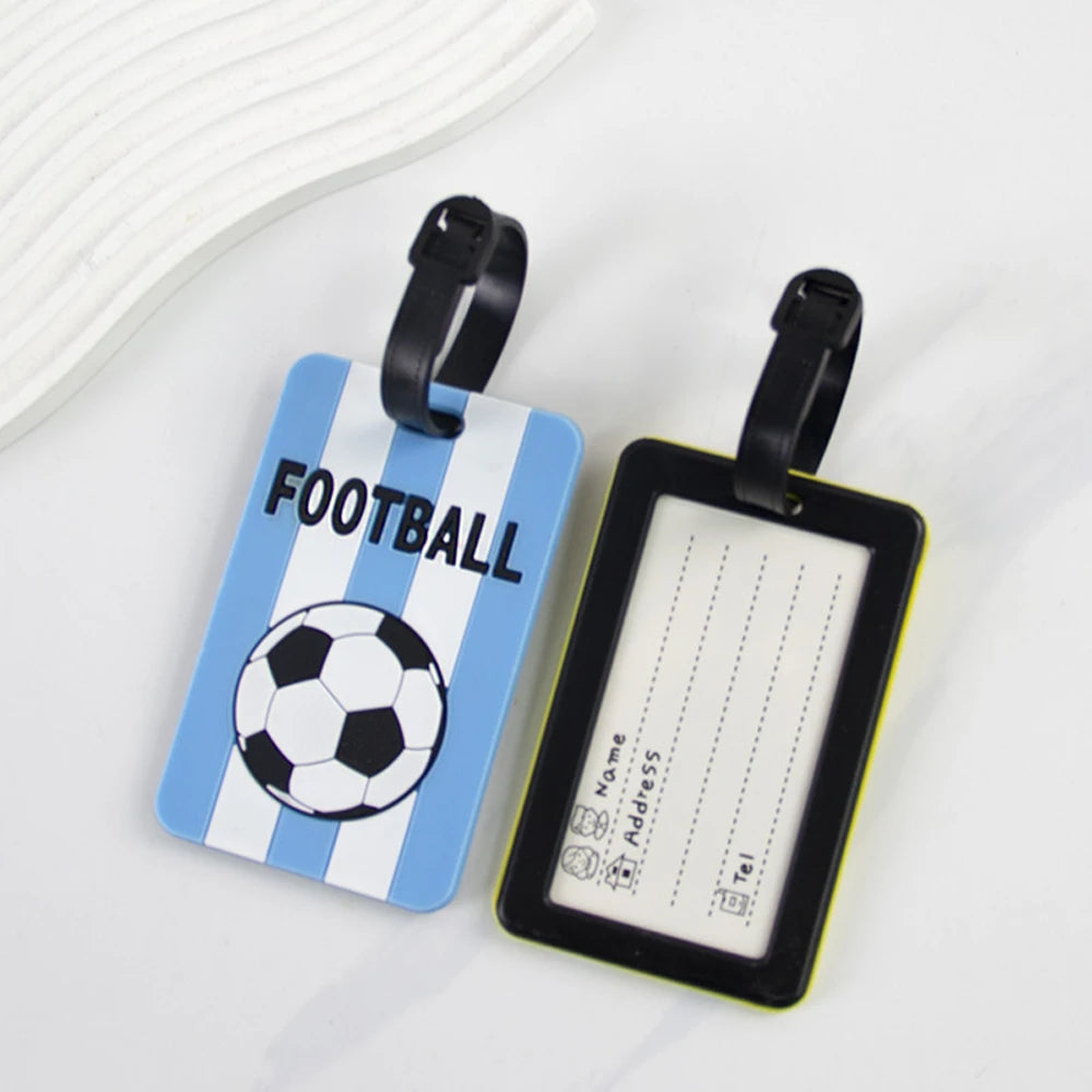 1PC New Football PVC Travel Luggage Tag Women Men Boarding Pass Luggage Tags Suitcase Tags Name ID Address Lable Luggage Label
