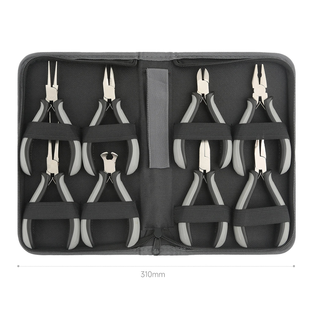 Pliers Tool Set Mini Pliers Repair Tool Bag Long Nose Flat Nose Bent Nose Combination Pliers Universal Remover Tool 8-Piece Set
