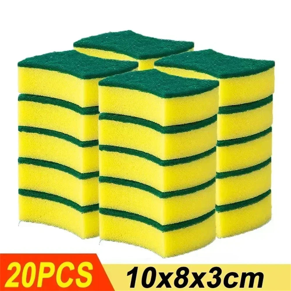 10-100PCS Non-Scratch Cleaning Scrub Sponges Kitchen Dish Sponge Scouring Pad For Washing Dishes Pots Pan Glass Sink Bathroom