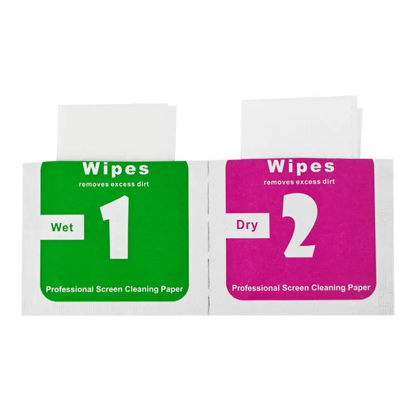 200Pcs Screen Dust Removal Dry Wet Cleaning Wipes Paper Alcohol for iPhone 16 15 Plus 14 13 12 11 Pro Max Glass Dust Absorbor