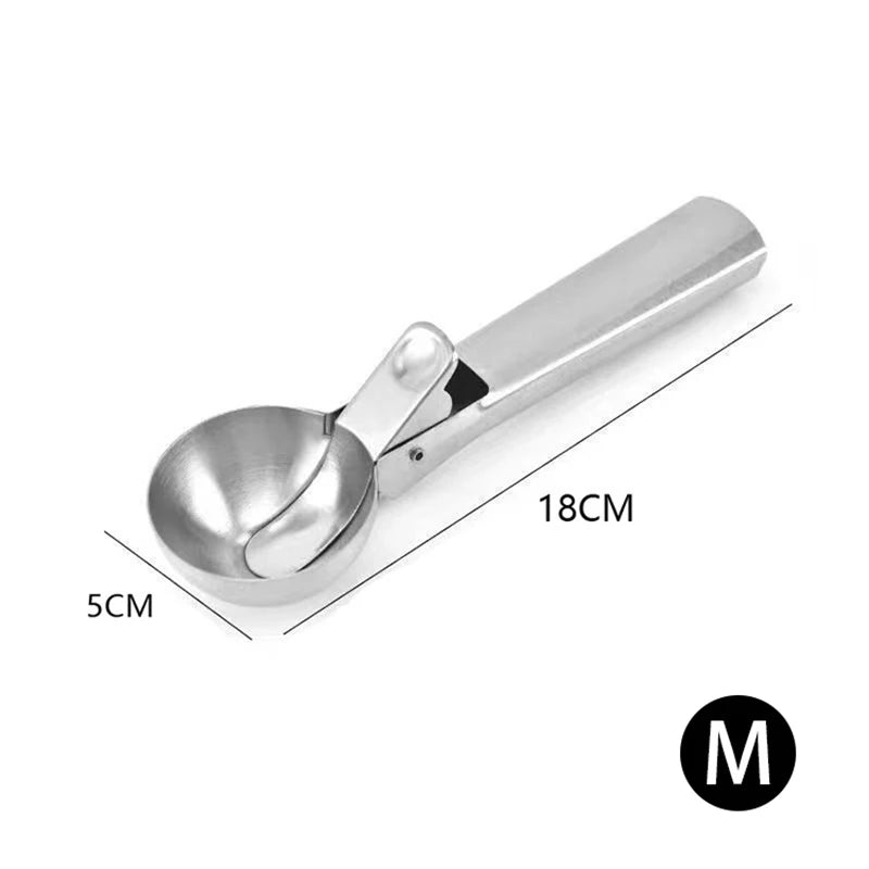 Stainless Steel Ice Cream Spoon Multifunctional Spoon for Ice Cream Dual-Purpose Scoop Fruit Watermelon Spoon Ball Scoop BJL001