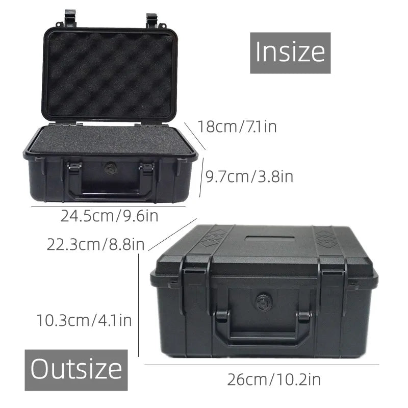 Shockproof Hard Carry Tool Case Water Repellent Safety Storage Box With Sponge For Camera Instrument Organizer Daily Use