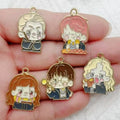 10pcs Cartoon Character Alloy Drip Oil Jewelry Accessories DIY Pendant Earrings Bracelet Keychain Necklace Pendant