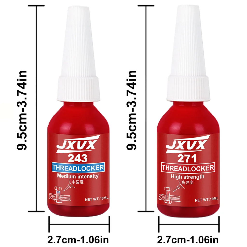 1-10pcs 243/271 10ml Threadlocker Medium Strength Threadlocker Anti Rust Blue Thread Locking Agent Adhesive Caulk Adhesives Sealer Quickly Cured Thread Locking Agent Sealant for Screws.