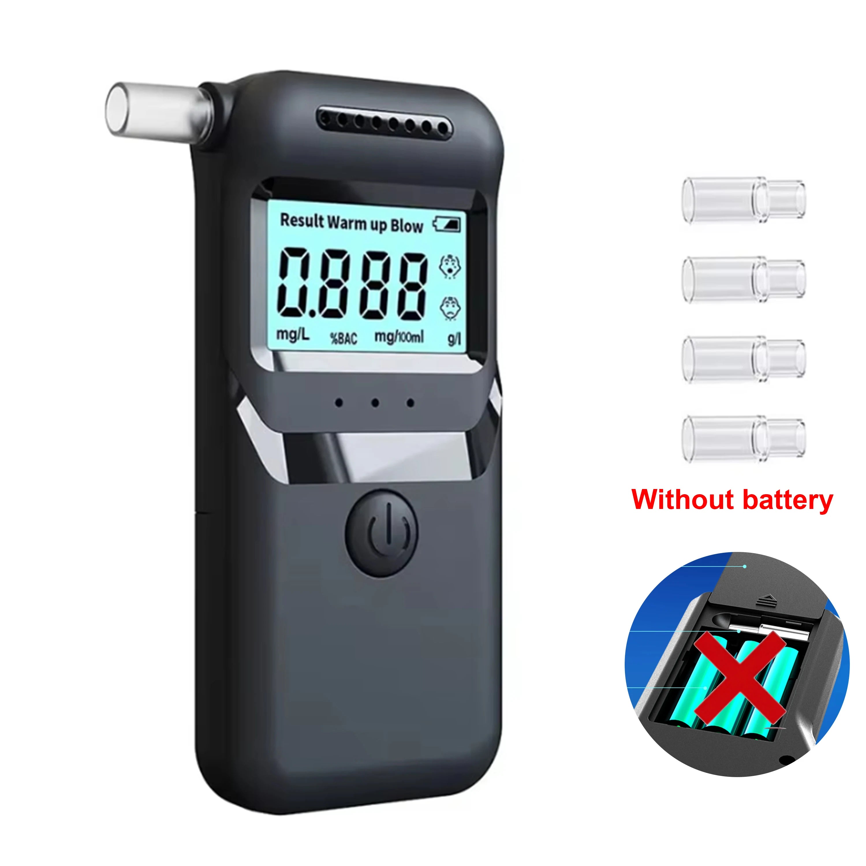 Alcohol Breathalyzer Tester with Digital LCD Display Grade Accuracy Personal Alcohol Tester for Home Use Drunk Driving Analyzer