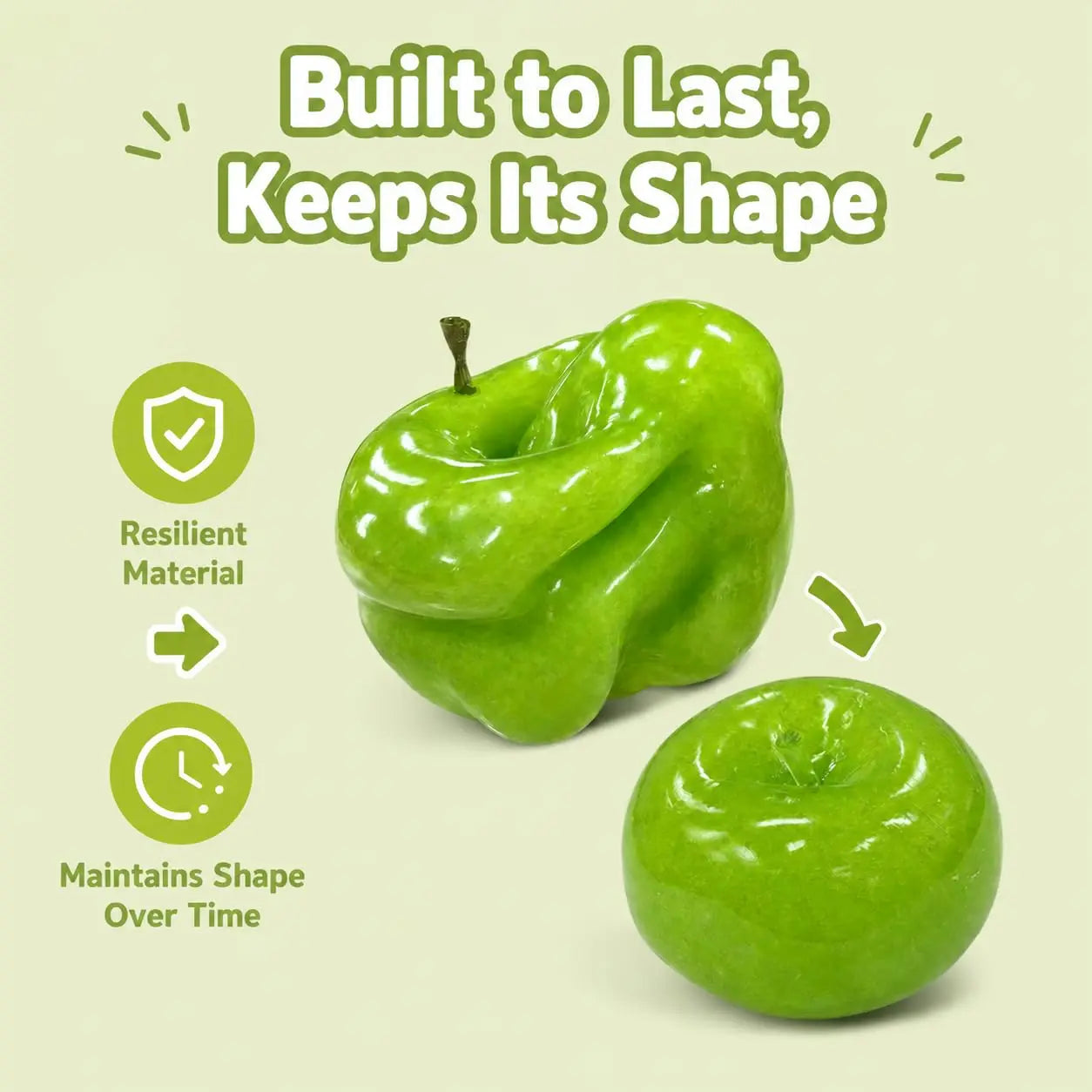 Green Apple Slushie Squishy Fidget Toy Crunchy Moldable Non-Bounce Sensory Stress Reliever Medium Grip Strength Slow Rising Gift