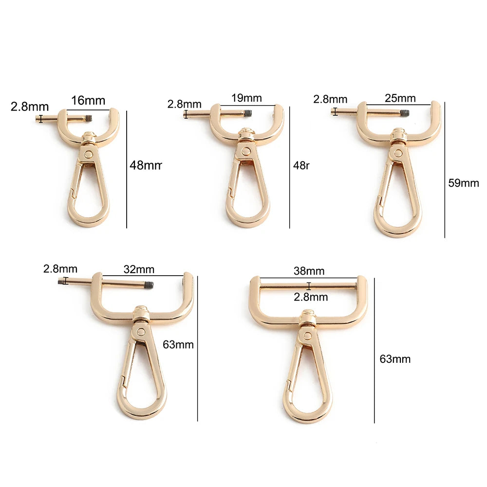 10/40/80PCS 15-20-25-32-38mm Detachable Snap Hook Swivel Clasp Rotating Buckle For Crossbody Bags Dog Collar Rope Accessories