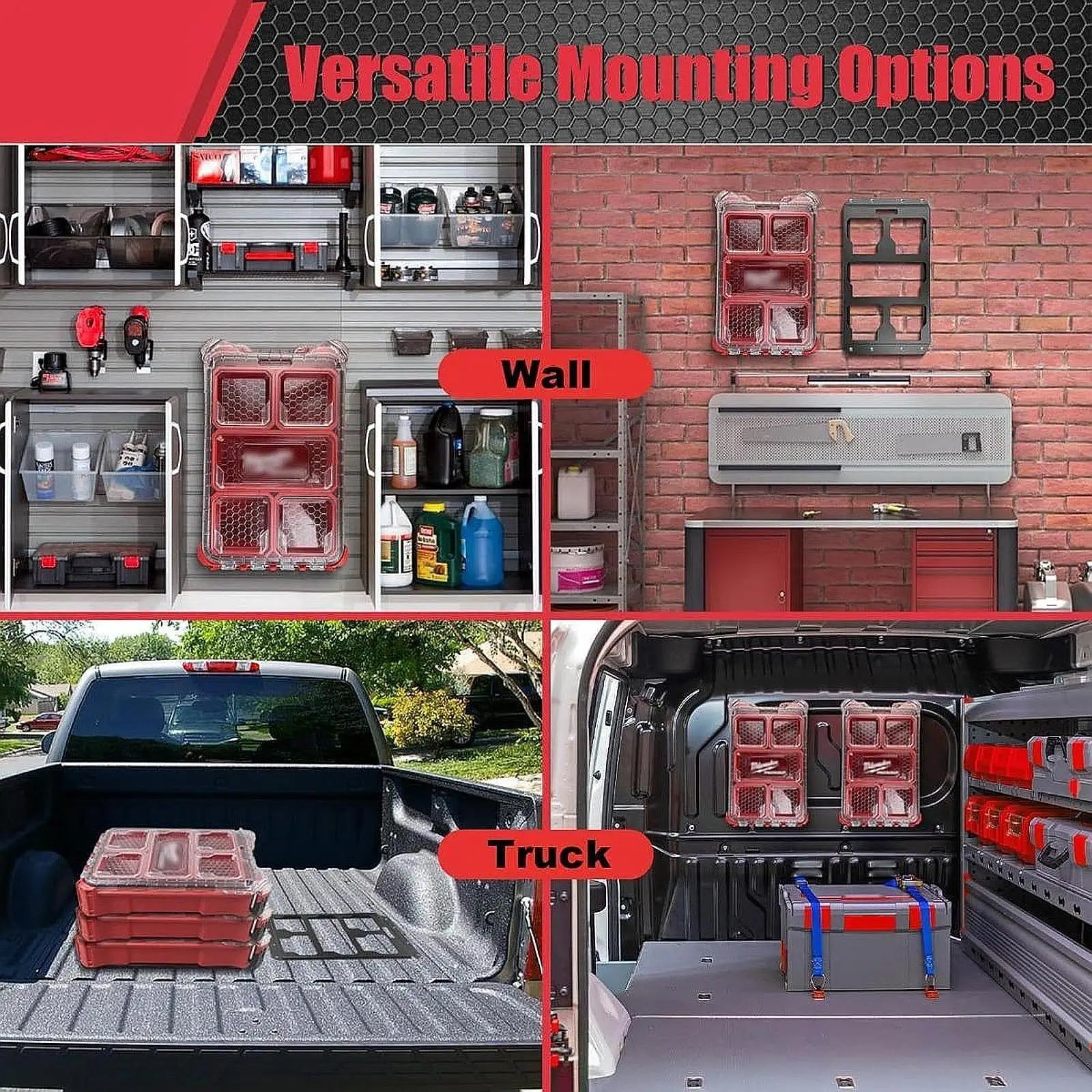 Modular Tool Storage Base Plate 38cmx21cm Heavy Duty for Wall Floor Molle Panel Quick Installation Versatile