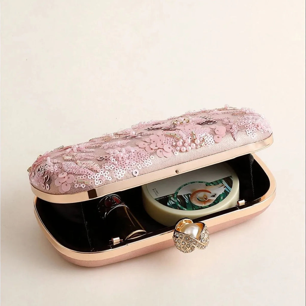 New embroidered dinner bag light luxury fashion handbag handmade beaded banquet bag women's small fragrance can be replaced