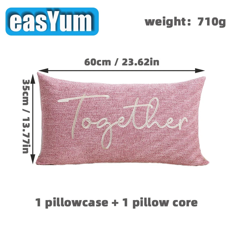1 Pillow Set/Only 1 Pillowcase-Home Decor Embroidered 35x60cm Pillowcase Pillow Cover With Hidden Zipper