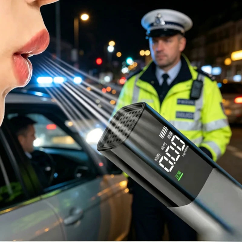 Newest Portable Breath Alcohol Tester, Mini Digital Breathalyzer for Car, Vehicle Drunk Driving Detector, Hot Selling Automotive