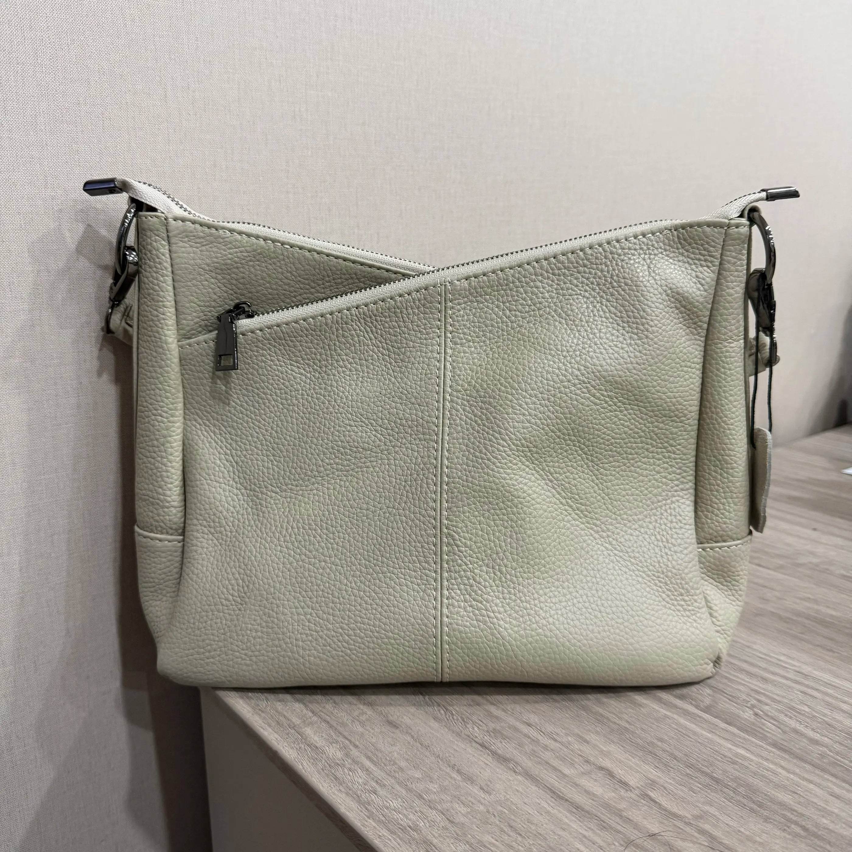 Women Full Grain Cow Leather Hobo Bag With Two Straps Multi Color Large Capacity Shoulder Crossbody Handbag