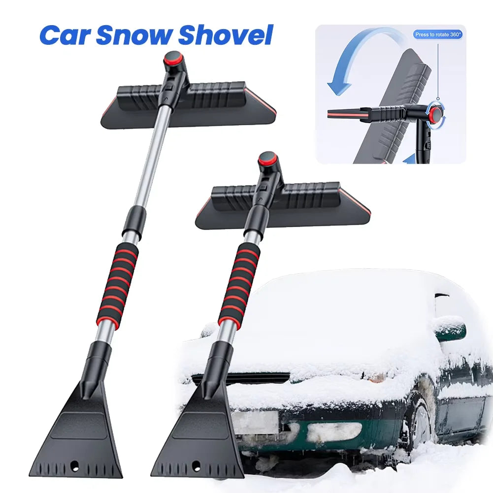 3 In 1 Extendable Ice Scraper Multifunctional Detachable Snow Brush Front Windshield Ice Scraping Defrost Broom Car Accessories