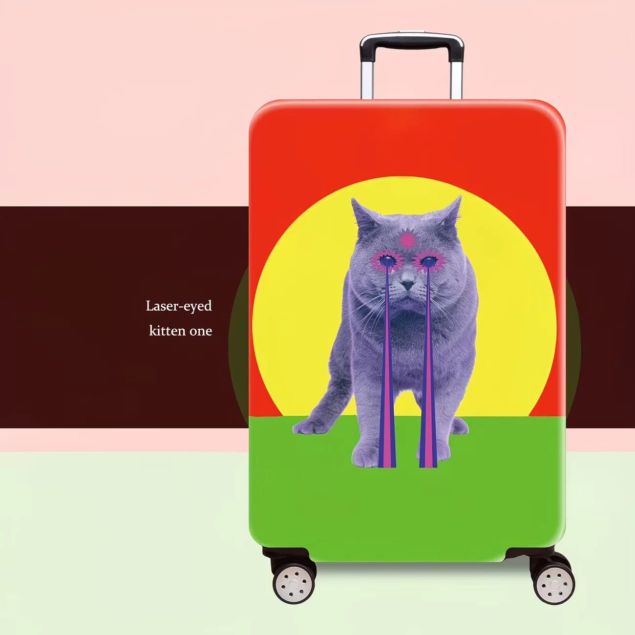 Naughty Kitten  Luggage Cover, High Stretch Elastic Anti-Scratch Dustproof Suitcase Protector for 20-32 Inch Travel Luggage