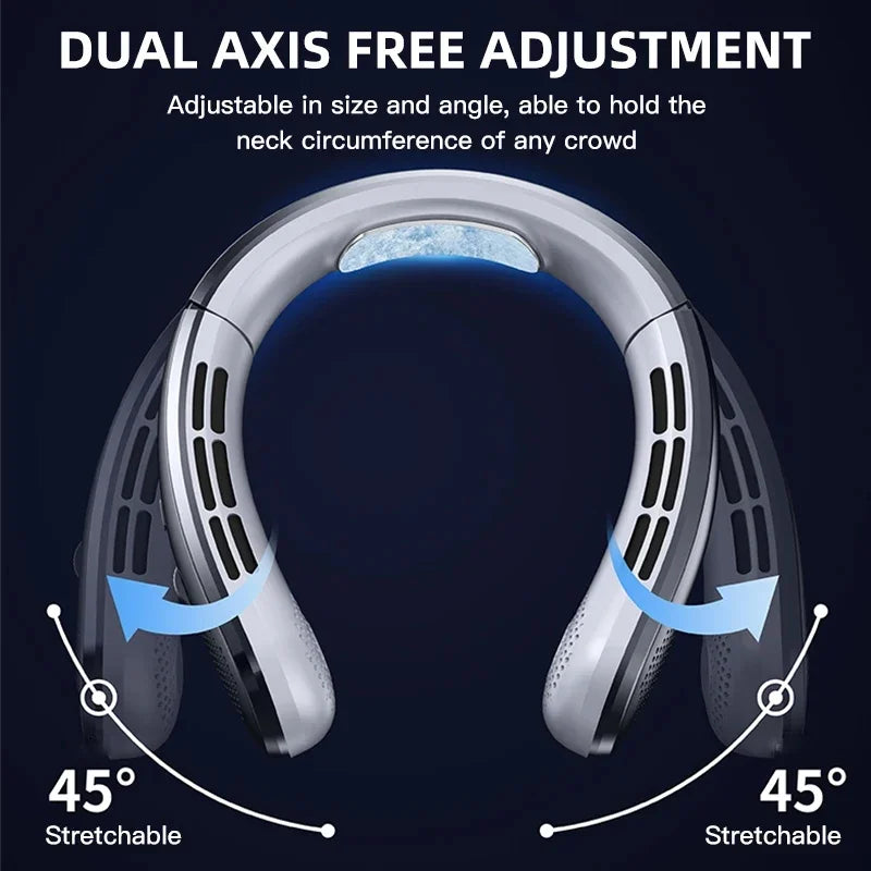 8000mAh Air Cooler USB Hanging Neck Fan, Portable Bladeless Mini Rechargeable Mute LED Digital Display Electric Fans, 2026 New