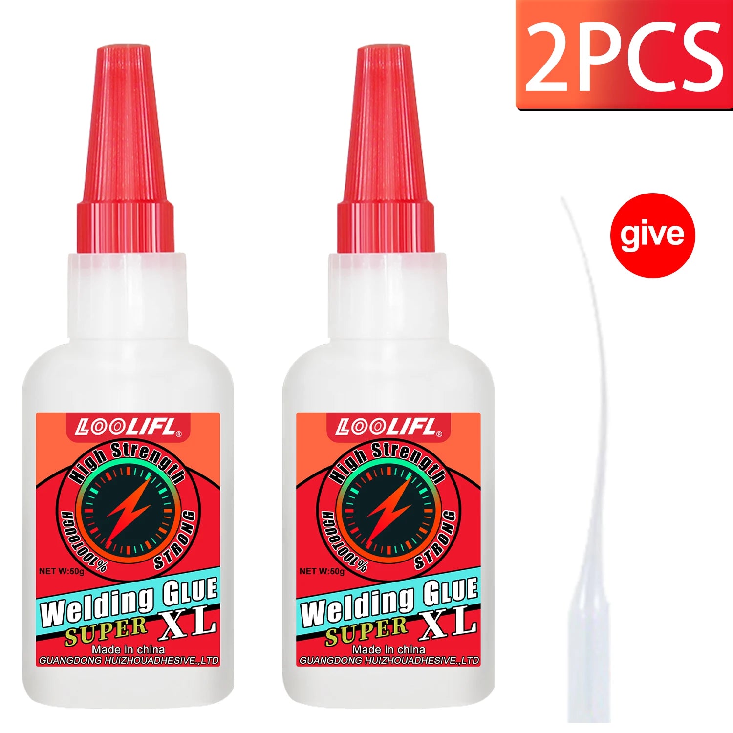 LOOLIFL 50g super glue, professional adhesive, transparent cyanoacrylate glue, quick-drying, tasteless and long-lasting adhesion