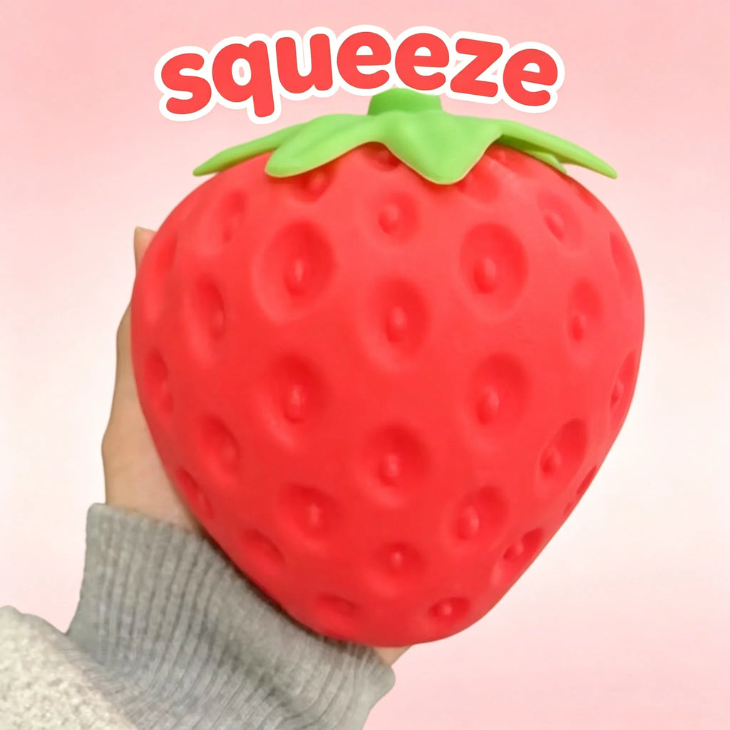 8cm Super Jumbo Strawberry Squishy Slow Rising Anti-Stress Fidget Toy for Adults Kids Non-Toxic Anxiety Relief Squeeze