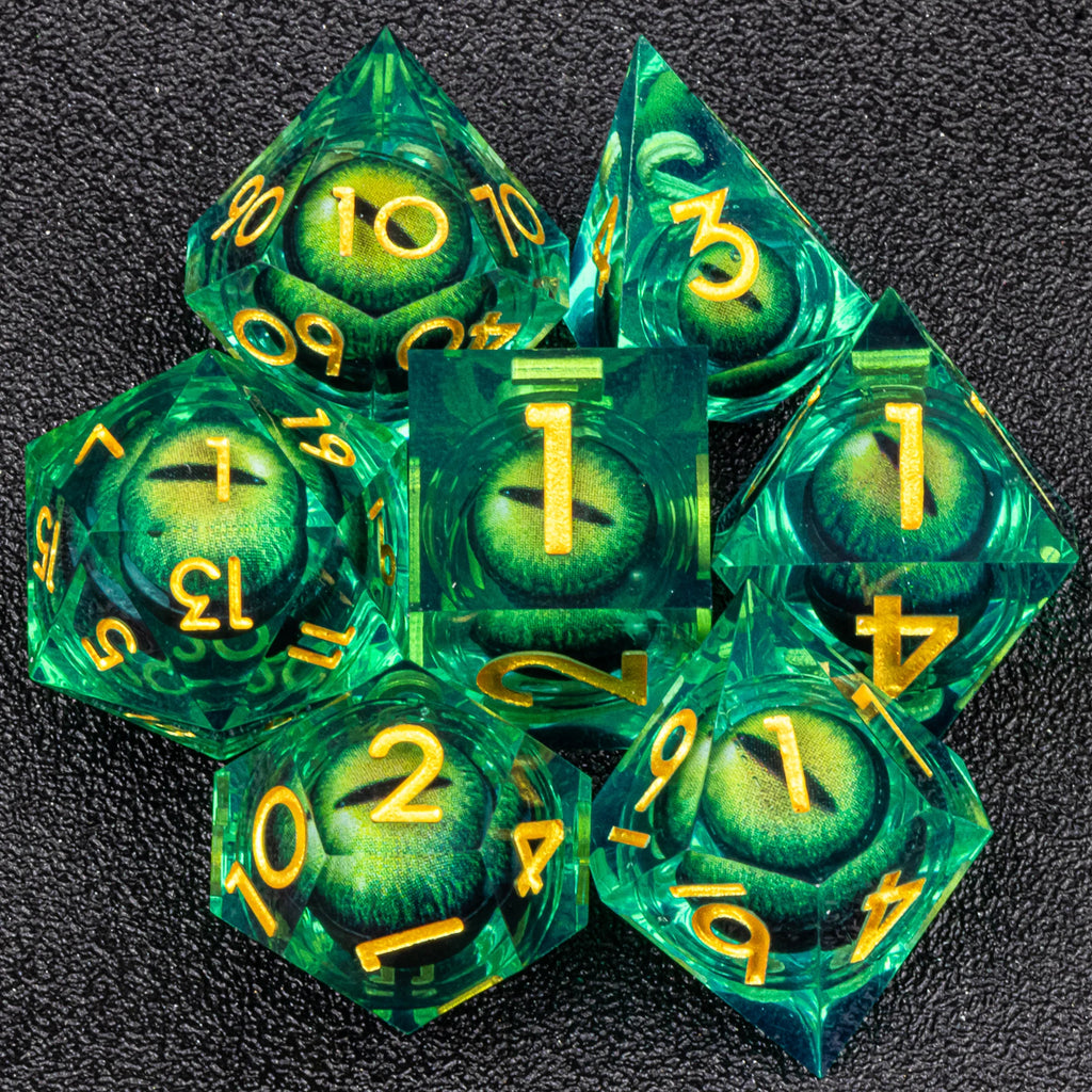 Handmade D&D Polyhedral Dice Set for Dungeons and Dragons, D and D Dice, Sharp Edged Resin D&D Dice Set Gifts, D20 Dice