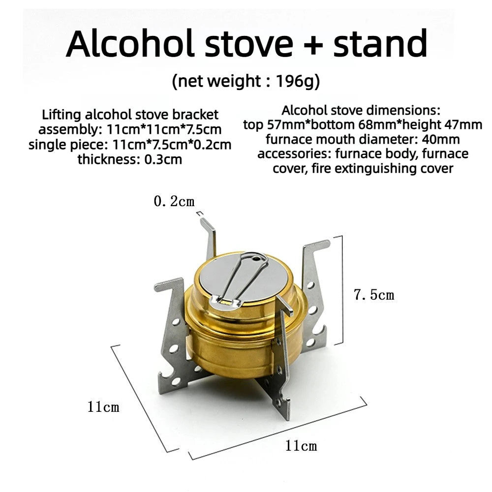 Detachable Stainless Steel Cross Stove Stand Split Type Alcohol Stove Base Bracket Outdoor Camping Accessories