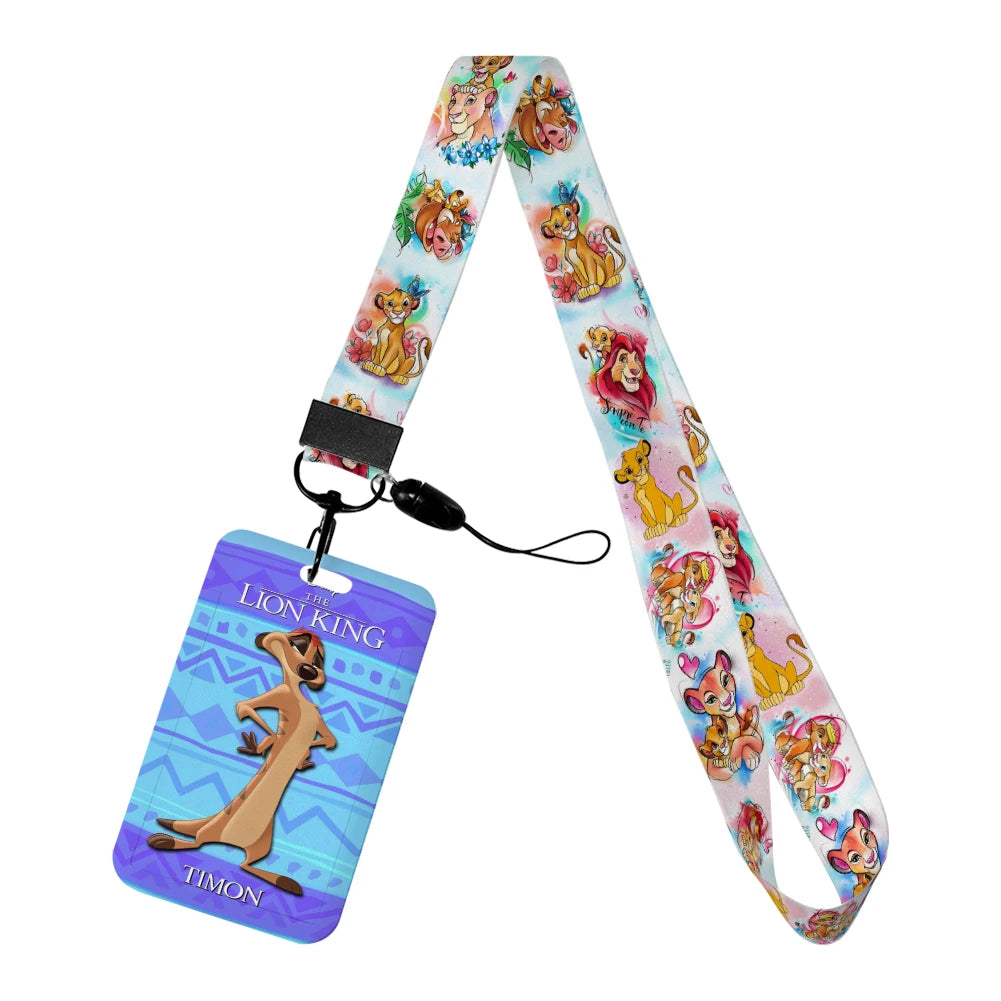 The Lion King Simba Disney Neck Strap Lanyard Movie Boys Card Cover Cartoon Badge Holder ID Card Students Hang Rope Gifts