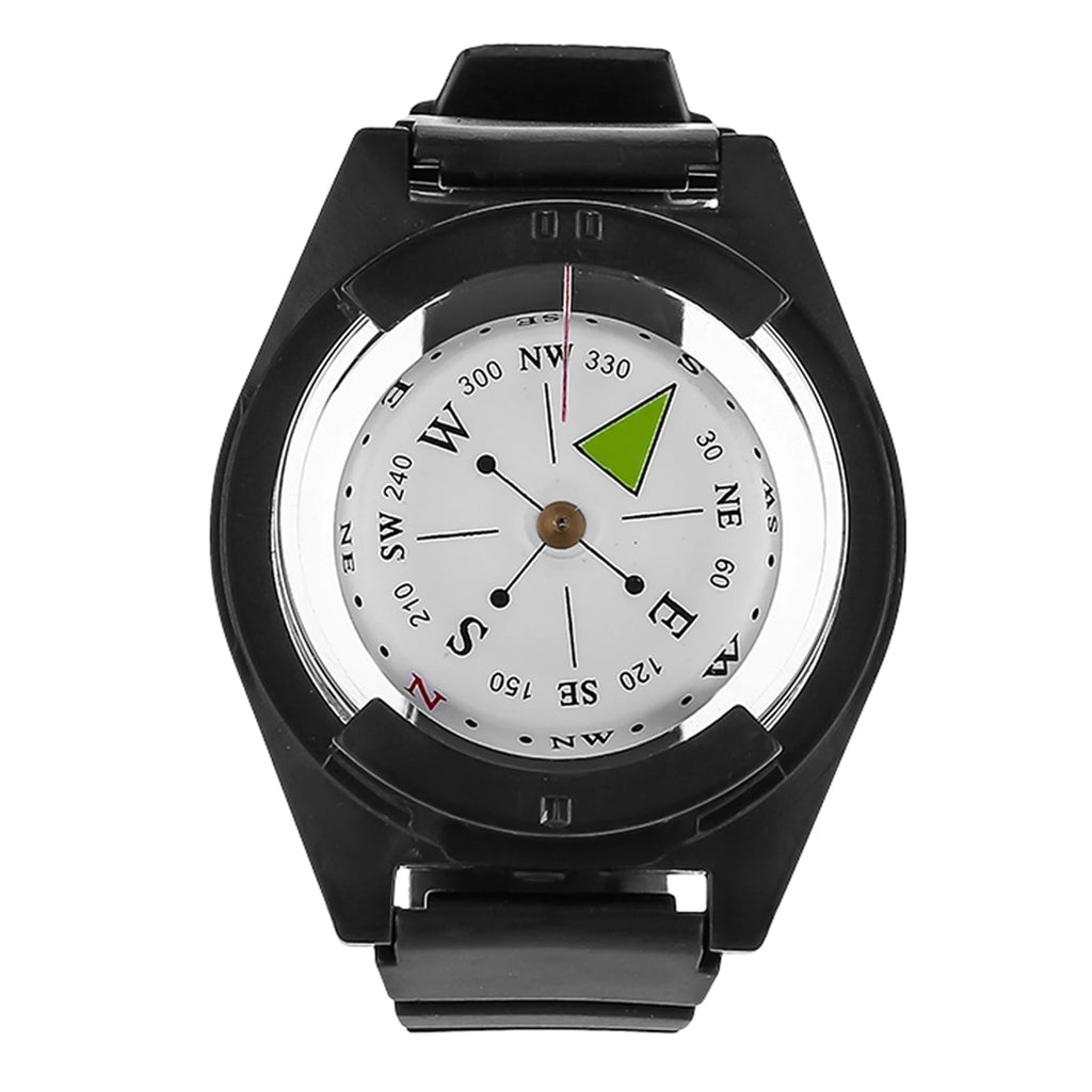 Mini Compass Wrist Compass Watchband Compass Outdoor Mini Lightweight Wristwatch ABS  Rubber Watchband Tool Accessory