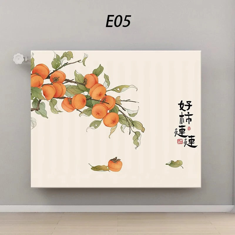 55-210cm Elastic All Inclusive Radiator Dust Cover Multi-sizes Chinese Style Printing Decorative Heater Cover Washable Reusable