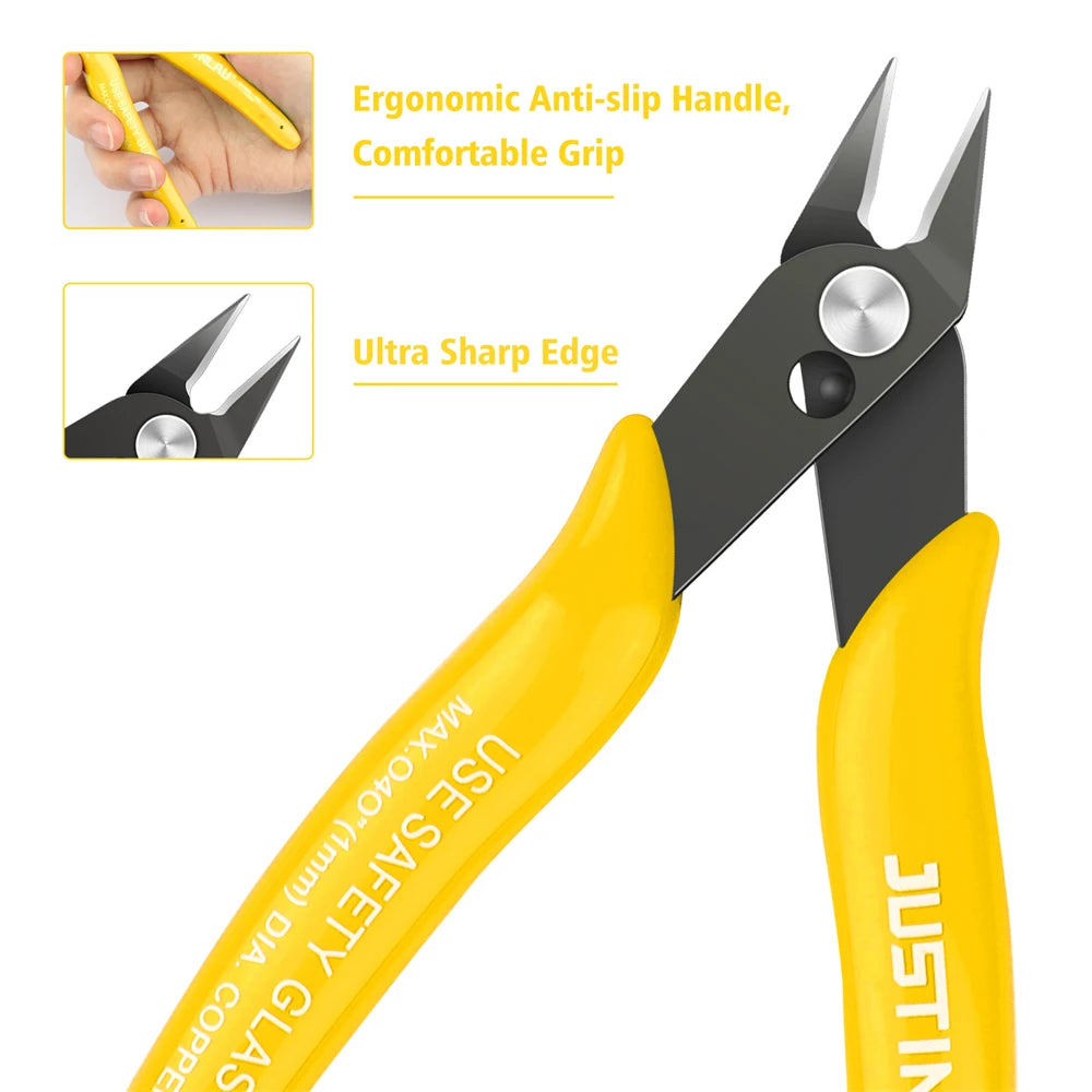 170 Wire Cutter DIY Trimmer Diagonal Side Cutting Cable Nippers Yellow Pliers Hand Mini Snips Flush Nipper Trimmer Hand Tools