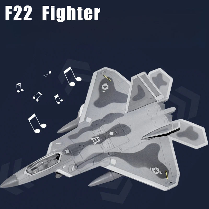 F22 Raptor Fighter Jet Alloy Fighter Aircraft Serie Soundlight Echo Military Metal Model Scenic Area Exhibition Gift