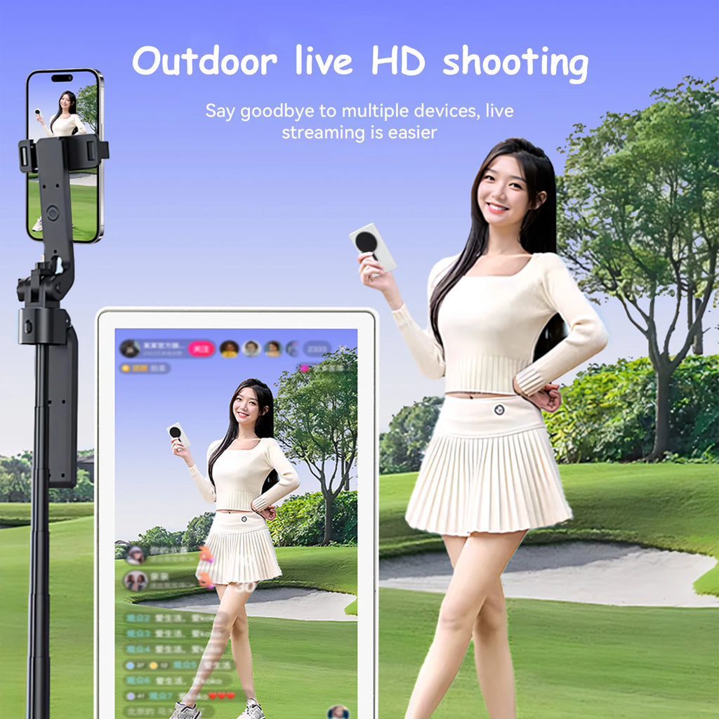 Vlog Selfie Monitor Screen Compatible with Phone, Magnetic Wireless Rear Camera Phone Monitor with 164FT Range, Live Streaming (White)