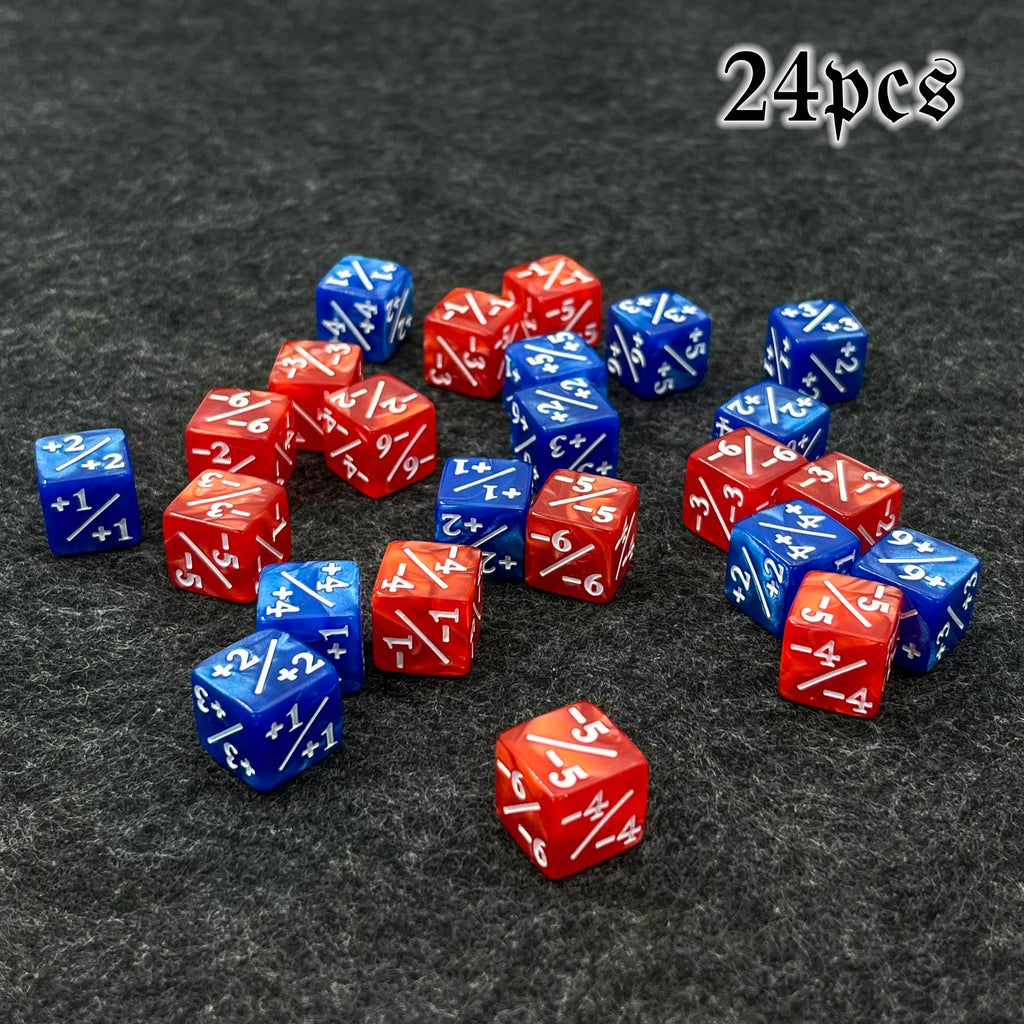 24 Pcs MTG Dice Counter  Life Tokens Negative Plus One Dice Set for MTG, TCG, Card Game Accessories