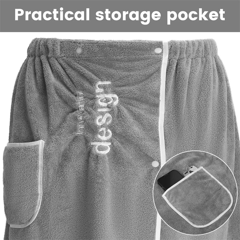 Men's Bath Towel,Sauna Towels,Soft Sauna Towel for Men, Spa Bath Wrap for Men, Adjustable Sauna Towels with Press Buttons