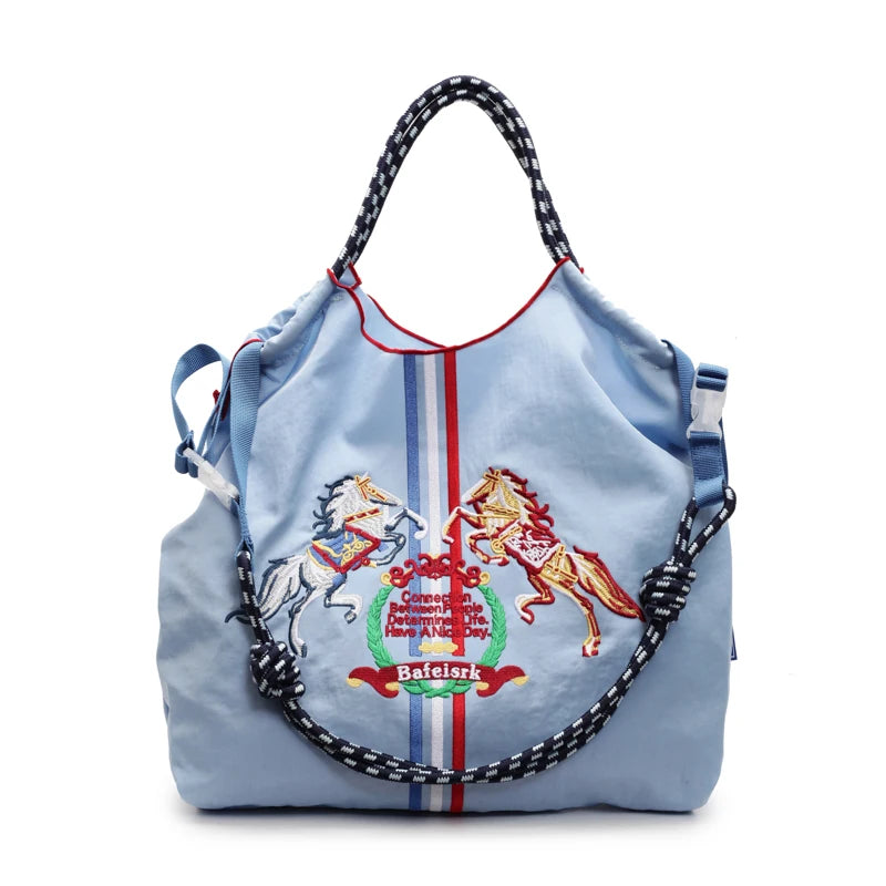 Fashionable Large Capacity Ma'am Canvas Bag 2025 New Cloth Shoulder Tote Bags Drawstring Shopping Handbag Thin Style Canvas Bag