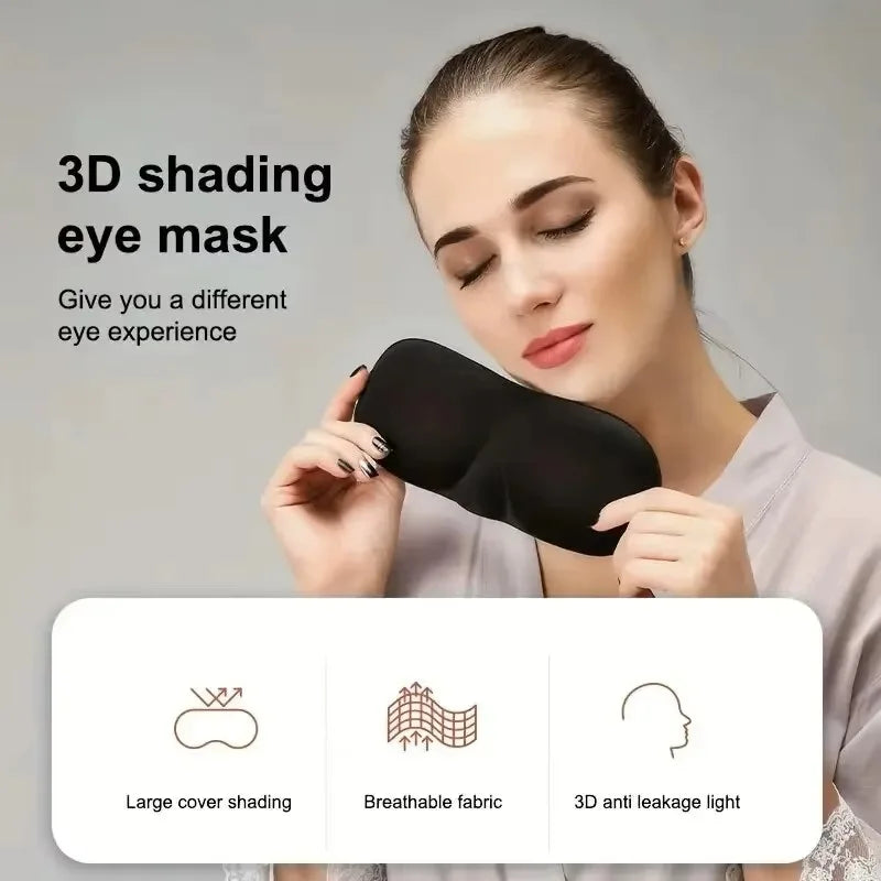 3D Sleeping Mask Eyepatch Block Out Light Eye Mask Soft Cover Rest Relax Sleep Aid Women Men Portable Blindfold Travel Eyepatch