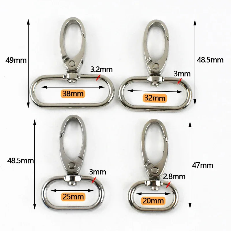 5/10Pcs 20-38mm Metal Hook Buckle for Bag Strap Swivel Lobster Clasp Dog Collar Carabiner Clip KeyChain Fastener Accessories