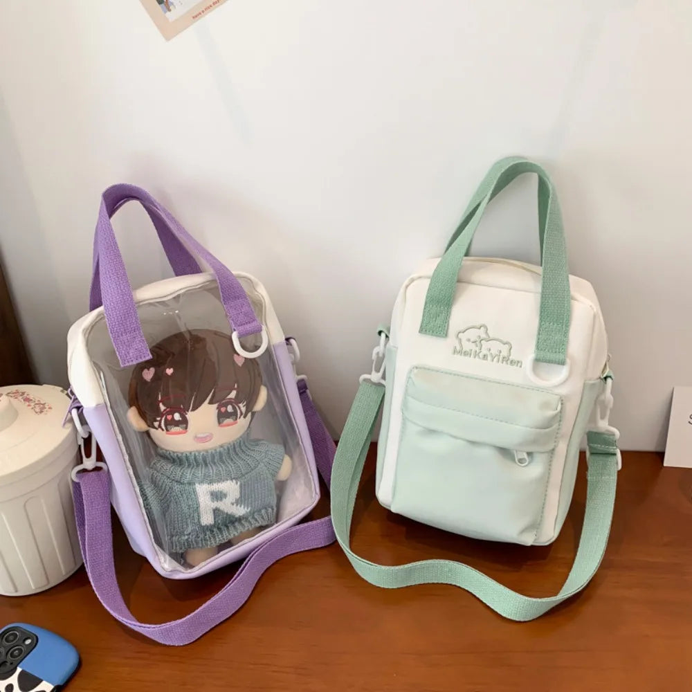 New Transparent Doll Display Bag Casual Cute Shoulder Bag Girl Trendy Crossbody Bag