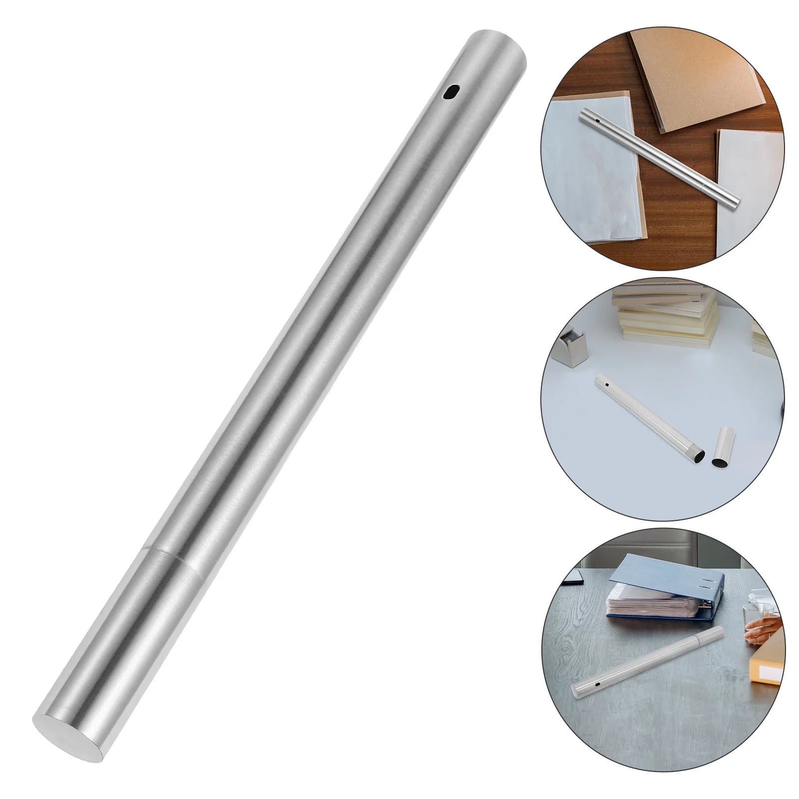 Document Storage Tube Stainless Steel Portable Certificate Holder for Birth Certificates Diplomas Office Home Use
