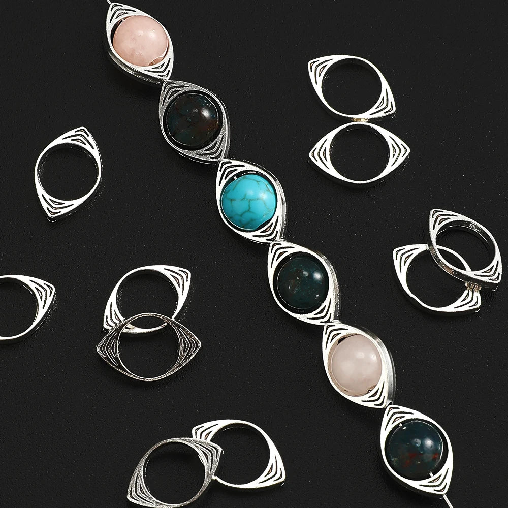 30Pcs Alloy Devil Eye Beading Frame Spacers Fit 8mm Jewelry Bracelet Separation Spacers Diy Necklace Bracelets Circles Accessory