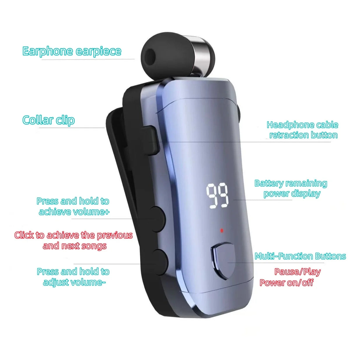 X200 PK K55 F910 F920 Collar style Business Bluetooth Earphones V5.3 Battery Display High Definition Sound Quality Caller ID Num