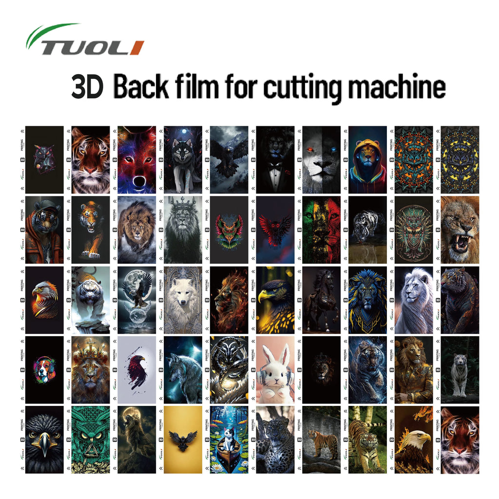 TUOLI Car Back Sticker for Mobile Phone Screen Protection Hydrogel HD Film Cutter Plotter Machine 3D Embossed Mix Skin Paper